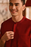 The Nian Nian Men Mandarin Shirt - Maroon