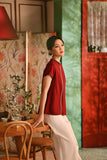 The Nian Nian Women Beaded Cheongsam Top - Maroon