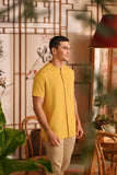 The Nian Nian Men Mandarin Shirt - Dijon Mustard