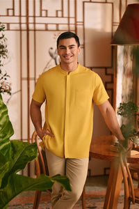 The Nian Nian Men Mandarin Shirt - Dijon Mustard