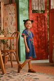 The Nian Nian Layered Sleeve Cheongsam Dress - Twilight