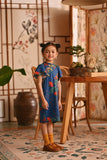 The Nian Nian Layered Sleeve Cheongsam Dress - Twilight