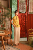 The Nian Nian Women Beaded Cheongsam Top - Dijon Mustard