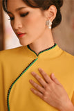 The Nian Nian Women Beaded Cheongsam Top - Dijon Mustard