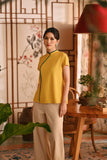 The Nian Nian Women Beaded Cheongsam Top - Dijon Mustard