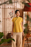 The Nian Nian Women Beaded Cheongsam Top - Dijon Mustard