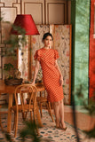 The Nian Nian Women Layered Sleeve Cheongsam Dress - Shine