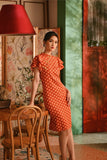 The Nian Nian Women Layered Sleeve Cheongsam Dress - Shine