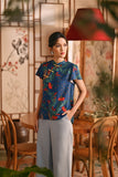 The Nian Nian Women Classic Cheongsam Top - Twilight