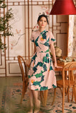 The Nian Nian Women Lace Sleeve Blossom Dress - Harvest