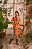 The Nian Nian Layered Sleeve Cheongsam Dress - Dawn