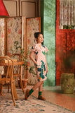 The Nian Nian Layered Sleeve Cheongsam Dress - Harvest