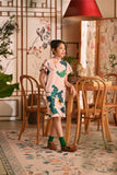 The Nian Nian Layered Sleeve Cheongsam Dress - Harvest