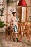 The Nian Nian Layered Sleeve Cheongsam Dress - Harvest