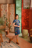 The Nian Nian Layered Sleeve Cheongsam Dress - Twilight