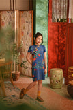 The Nian Nian Layered Sleeve Cheongsam Dress - Twilight