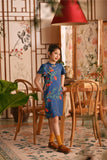 The Nian Nian Layered Sleeve Cheongsam Dress - Twilight