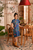 The Nian Nian Layered Sleeve Cheongsam Dress - Twilight