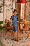 The Nian Nian Layered Sleeve Cheongsam Dress - Twilight