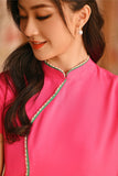 The Nian Nian Women Beaded Cheongsam Top - Fuchsia Pink