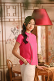 The Nian Nian Women Beaded Cheongsam Top - Fuchsia Pink