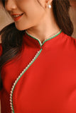 The Nian Nian Women Beaded Cheongsam Top - Crimson Red