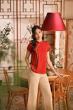 The Nian Nian Women Beaded Cheongsam Top - Crimson Red