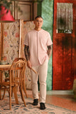 The Nian Nian Men Mandarin Shirt - Baby Pink