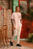 The Nian Nian Men Mandarin Shirt - Baby Pink