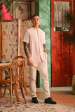 The Nian Nian Men Mandarin Shirt - Baby Pink