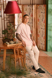 The Nian Nian Men Mandarin Shirt - Baby Pink