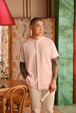 The Nian Nian Men Mandarin Shirt - Baby Pink