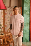 The Nian Nian Men Mandarin Shirt - Baby Pink