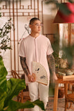 The Nian Nian Men Mandarin Shirt - Baby Pink