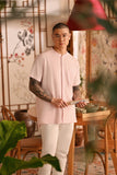 The Nian Nian Men Mandarin Shirt - Baby Pink