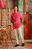 The Nian Nian Men Mandarin Shirt - Fuchsia Pink