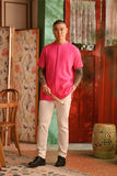 The Nian Nian Men Mandarin Shirt - Fuchsia Pink