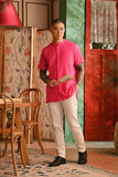 The Nian Nian Men Mandarin Shirt - Fuchsia Pink