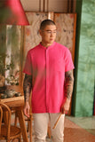 The Nian Nian Men Mandarin Shirt - Fuchsia Pink