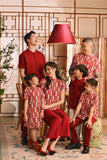 The Nian Nian Men Mandarin Shirt - Maroon