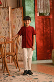 The Nian Nian Mandarin Shirt - Maroon