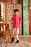 The Nian Nian Mandarin Shirt - Fuchsia Pink