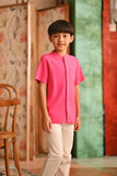 The Nian Nian Mandarin Shirt - Fuchsia Pink