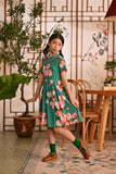 The Nian Nian Lace Sleeve Blossom Dress - Harmony