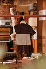 The Akar Kita Babies Baju Melayu Teluk Belanga - Dark Burgundy