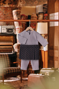 The Akar Kita Babies Baju Melayu Teluk Belanga - Denim Blue