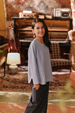 The Akar Kita Kedah Blouse Top - Blue Fog