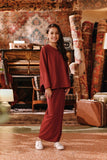 The Akar Kita Kedah Blouse Top - Maroon Dust