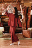 The Akar Kita Kedah Blouse Top - Maroon Dust