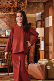 The Akar Kita Kedah Blouse Top - Maroon Dust